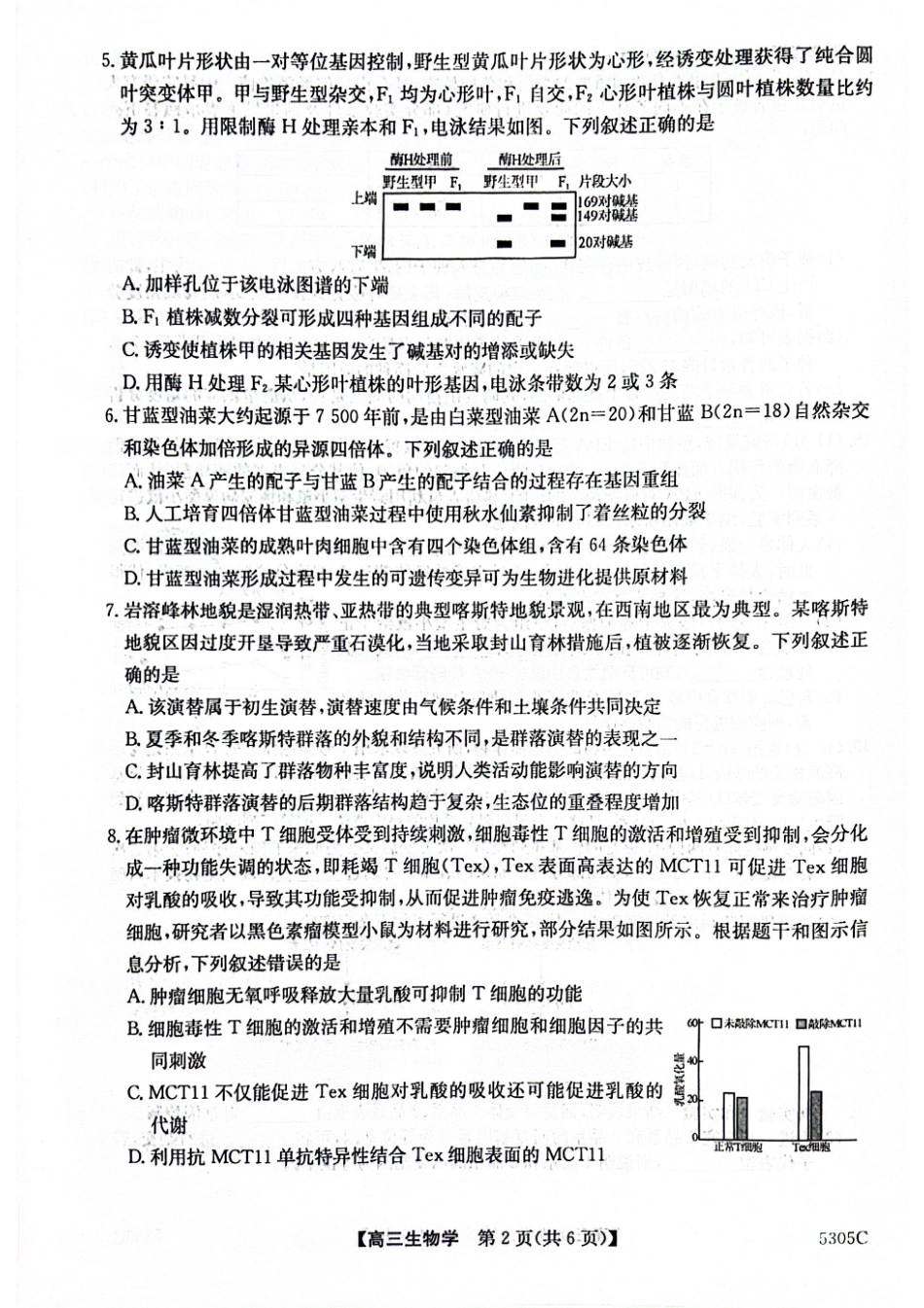广西壮族自治区南宁市2025届普通高中毕业班第二次适应性测试（南宁二模）【生物试卷】.pdf_第2页