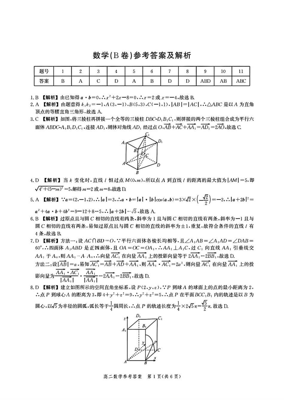 河北省2024级高二年级联合测评数学答案详解.pdf_第1页