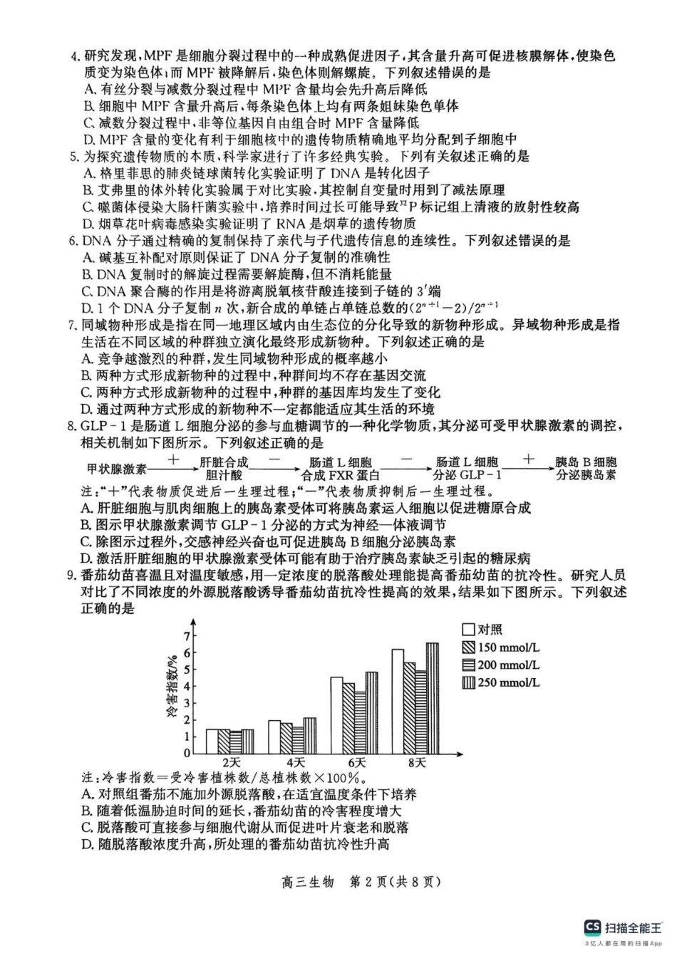 河北省沧州市普通高中2026届高三复习质量监测生物.pdf_第2页
