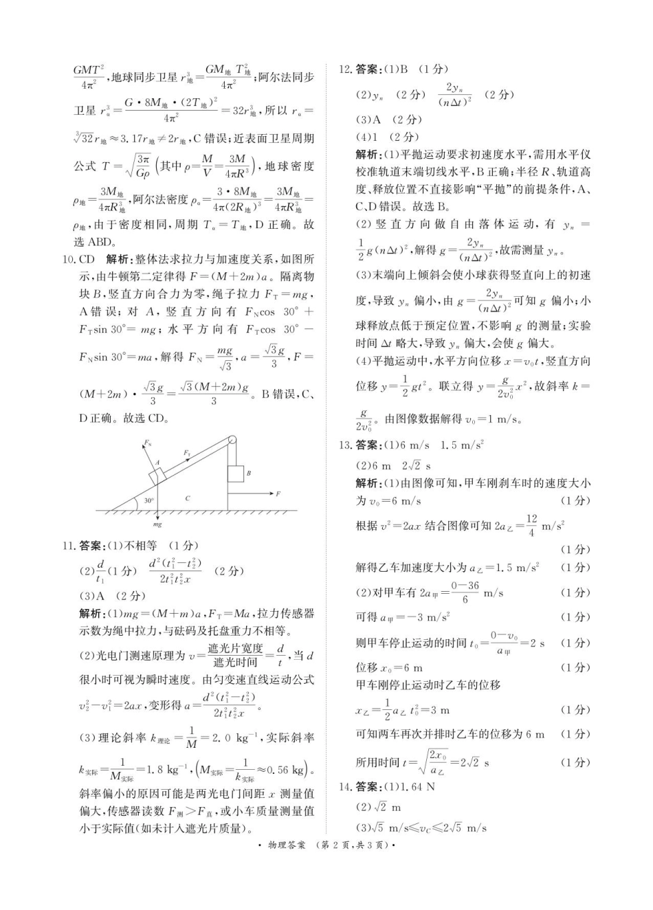 河南省青桐鸣大联考2025-2026学年高三上学期10月联考物理答案.pdf_第2页