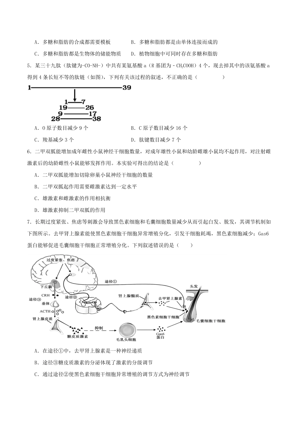 河南省三门峡市渑池县第二高级中学2024-2025学年高二下学期7月期末考试生物试卷(有答案).pdf_第2页