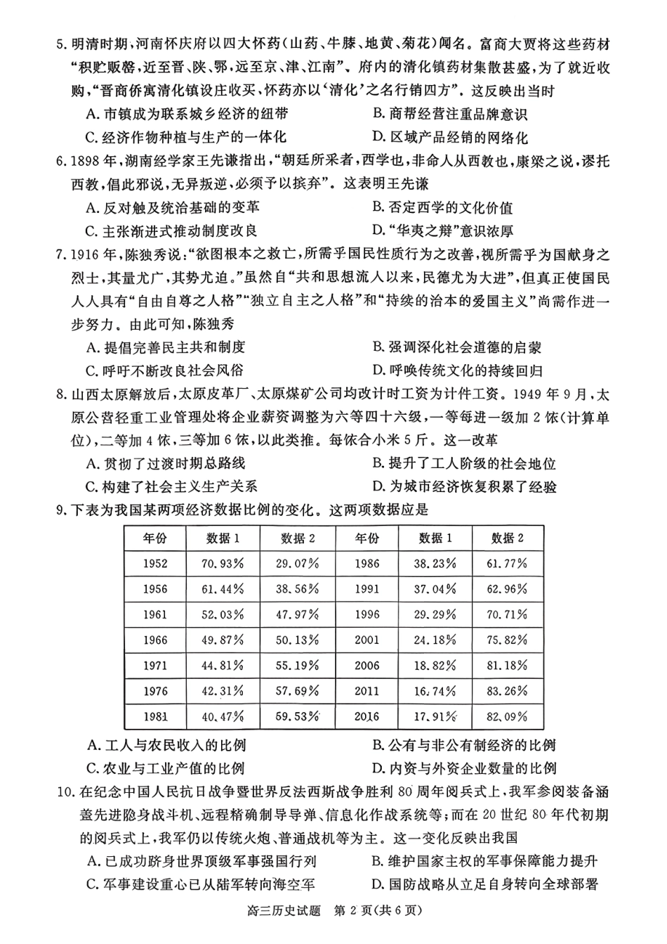 河南省新未来2025-2026学年高三年级10月联合测评-历史.pdf_第2页