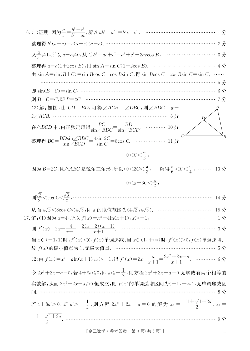 湖北省百校大联考2024-2025学年高三上学期10月考试数学答案.pdf_第3页