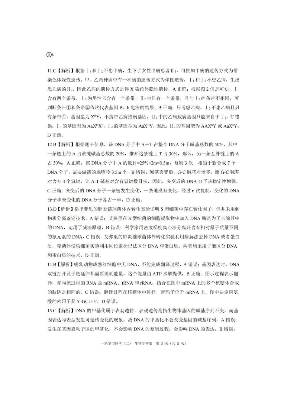 湖南省百师联盟2024-2025学年高三上学期10月月考(10.24-10.25)生物试卷答案.pdf_第3页