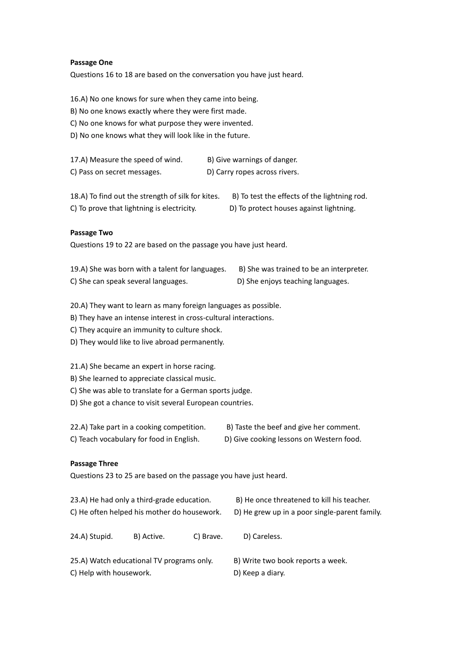 2015年12月英语四级考试真题(第3套).pdf_第3页