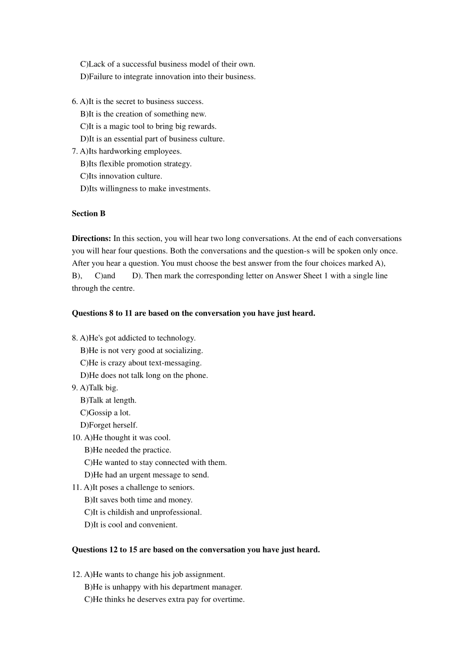 2016年6月大学英语四级第1套真题.pdf_第2页