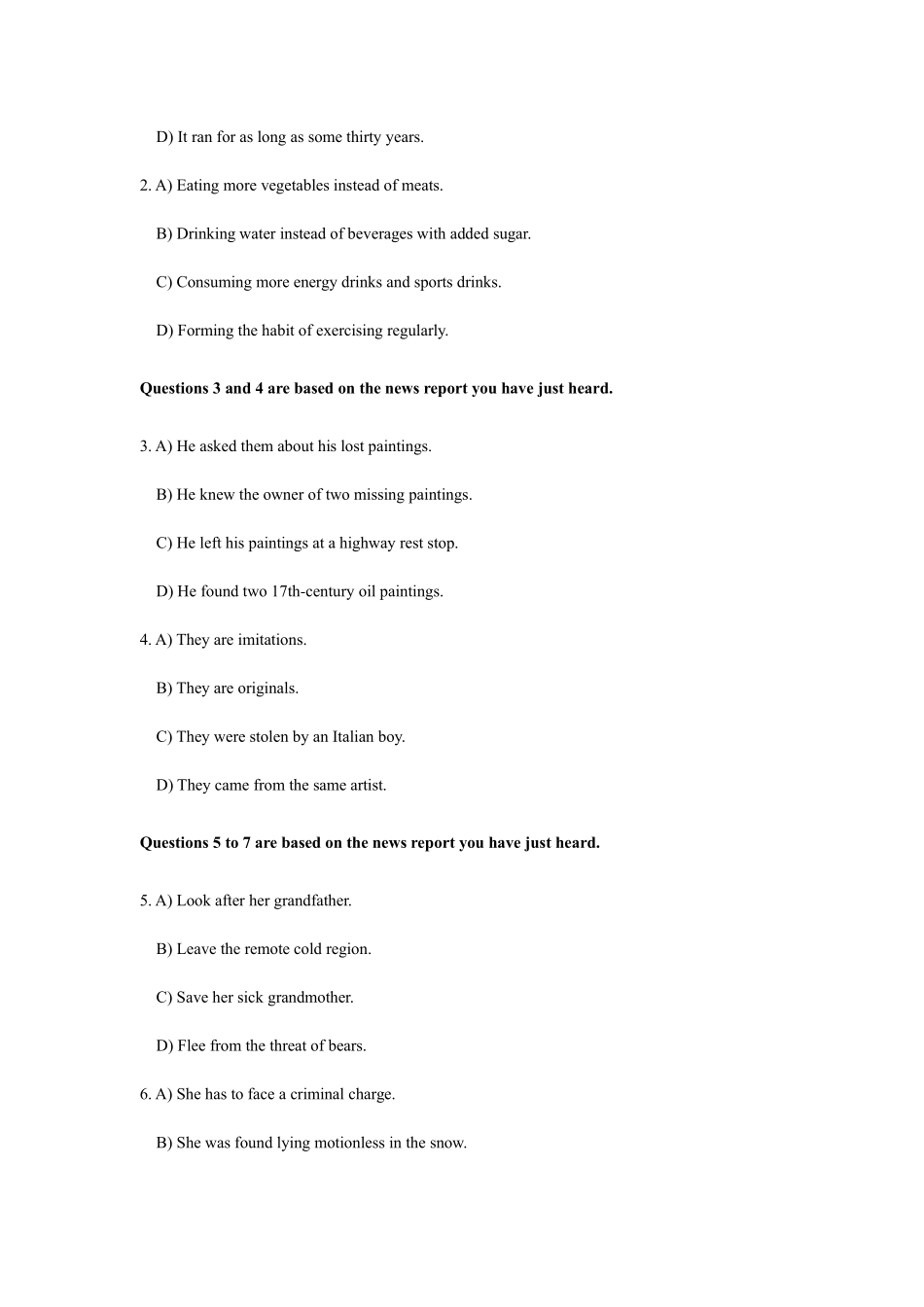 2022年6月英语四级真题（第一套）.pdf_第2页