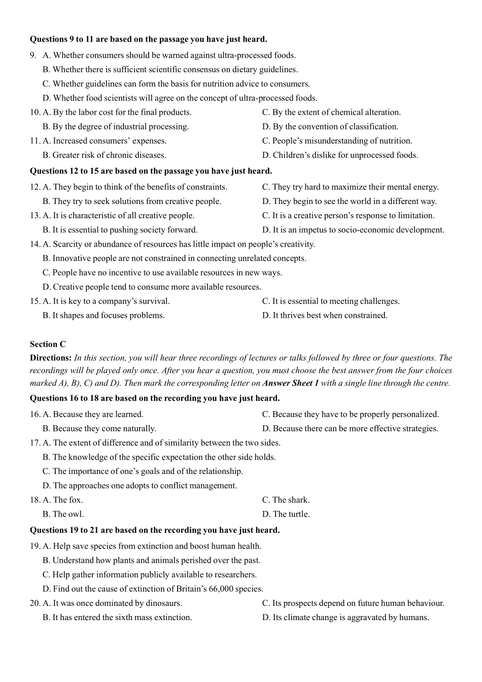 2024年6月英语六级真题(第2套).pdf_第2页