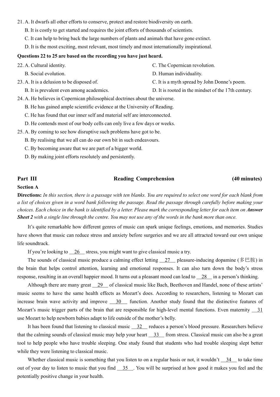 2024年6月英语六级真题(第2套).pdf_第3页