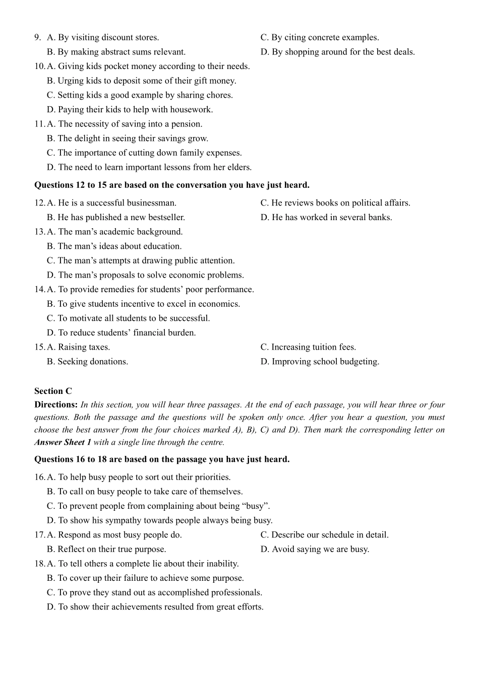 2024年6月英语四级真题(第1套).pdf_第2页