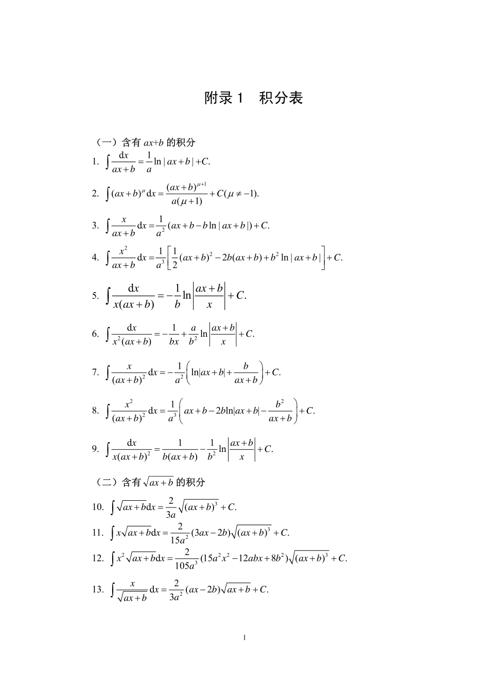 附录1  积分表.pdf_第1页