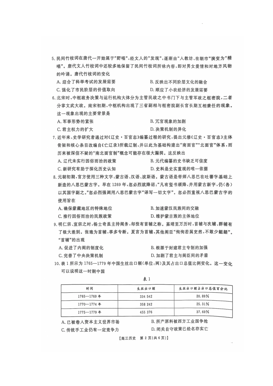 江西省部分学校2025届江西金太阳高三10月联考(10.24-10.25)历史试卷.pdf_第2页