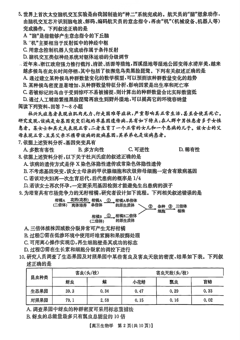 金太阳CM01C2024-2025学年高三适应性考试(2.22-2.23)(2.22-2.23)生物试卷.pdf_第2页