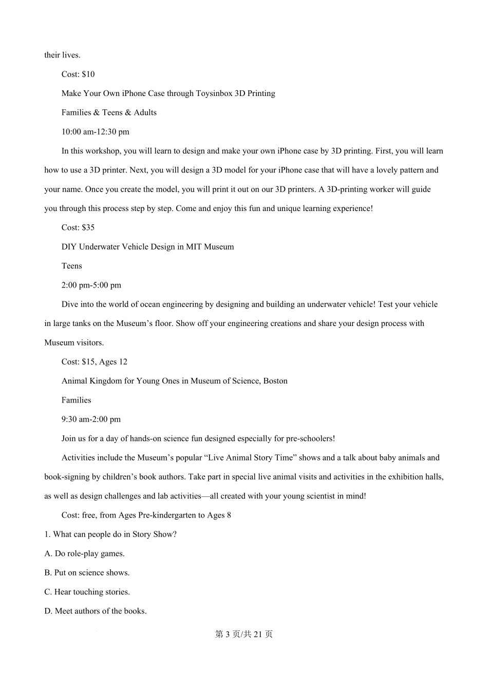 精品解析:河南省许昌市禹州市第三高级中学2025-2026学年高一上学期9月月考英语试题(解析版).pdf_第3页