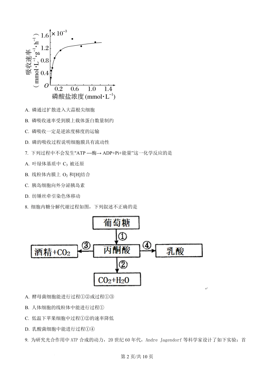 精品解析:生物试卷(原卷版)【北京卷】北京市西城区育才学校2025-2026学年高三上学期9月月考(9.26-9.27).pdf_第2页
