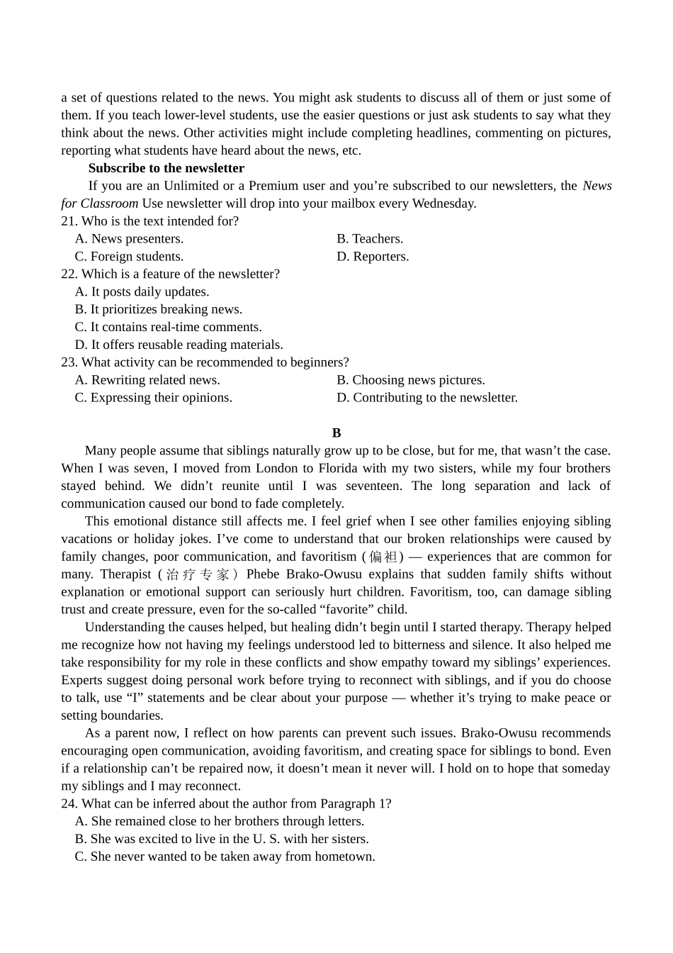 绵阳南山中学实验学校2025-2026学年高三上学期10月月考英语.docx_第3页
