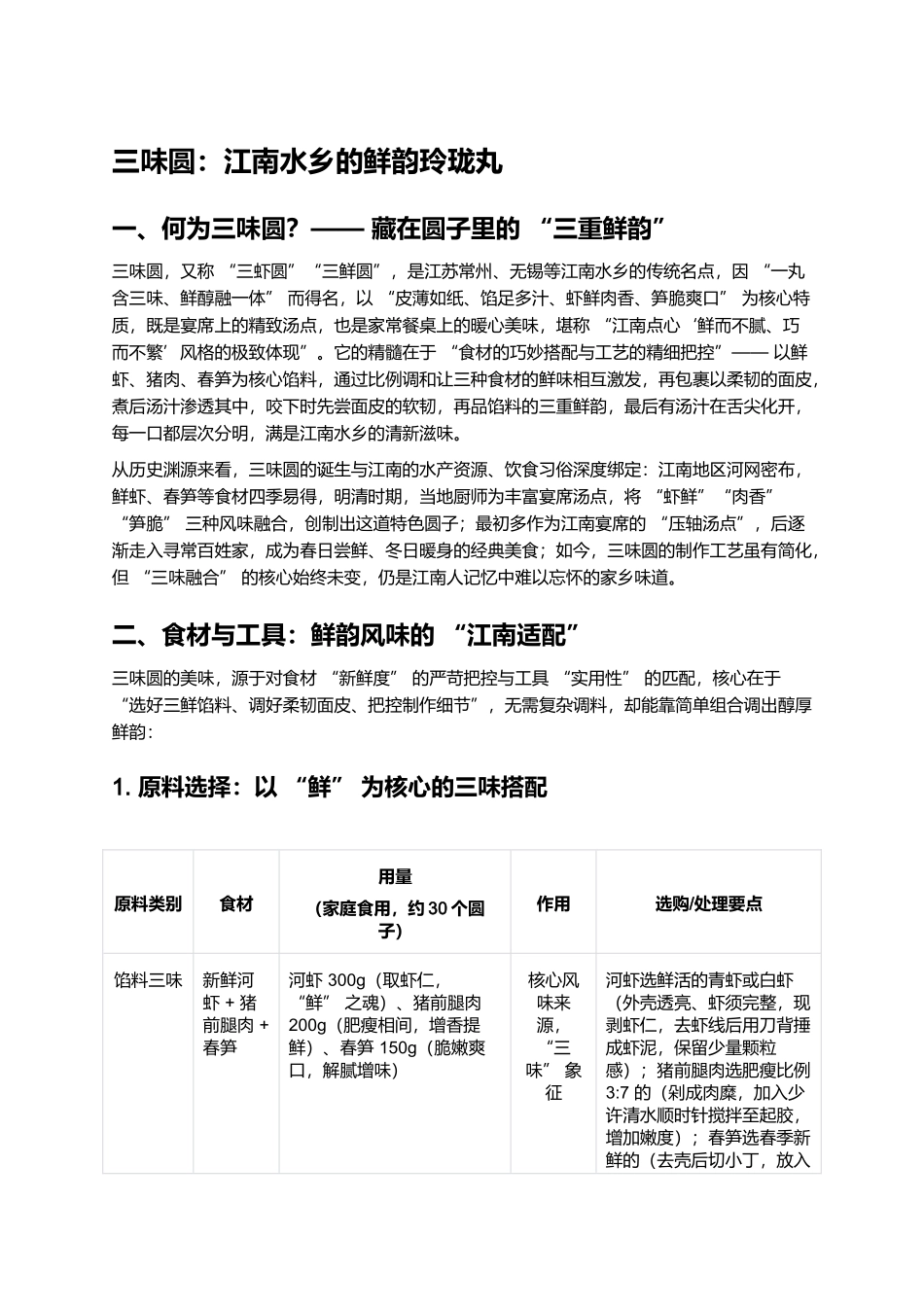 三味圆:江南水乡的鲜韵玲珑丸.docx_第1页