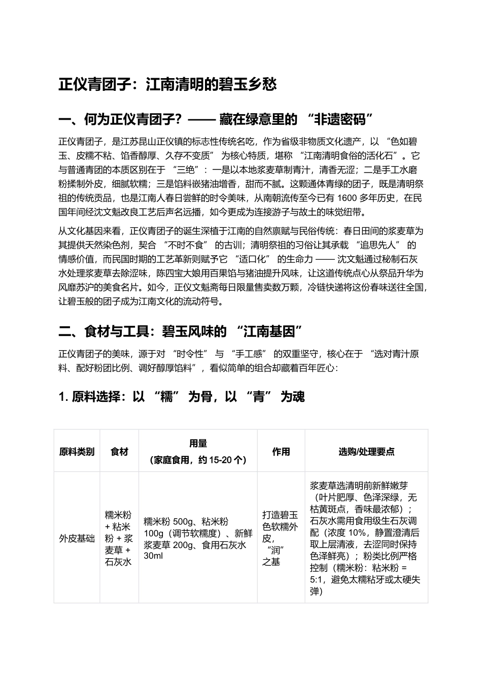 正仪青团子：江南清明的碧玉乡愁.docx_第1页