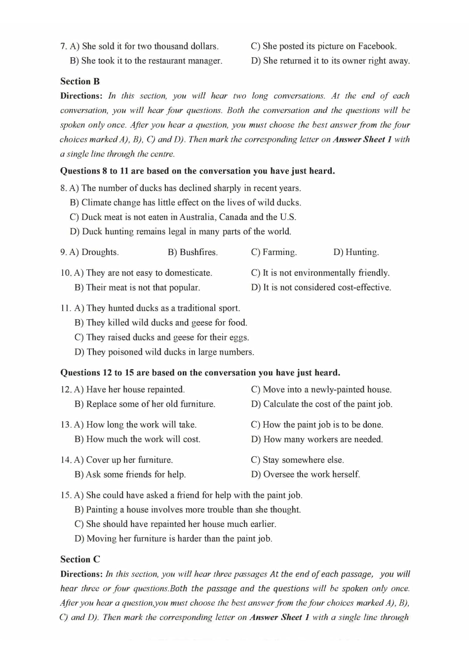 2021年12月大学英语4级(卷一).pdf_第2页