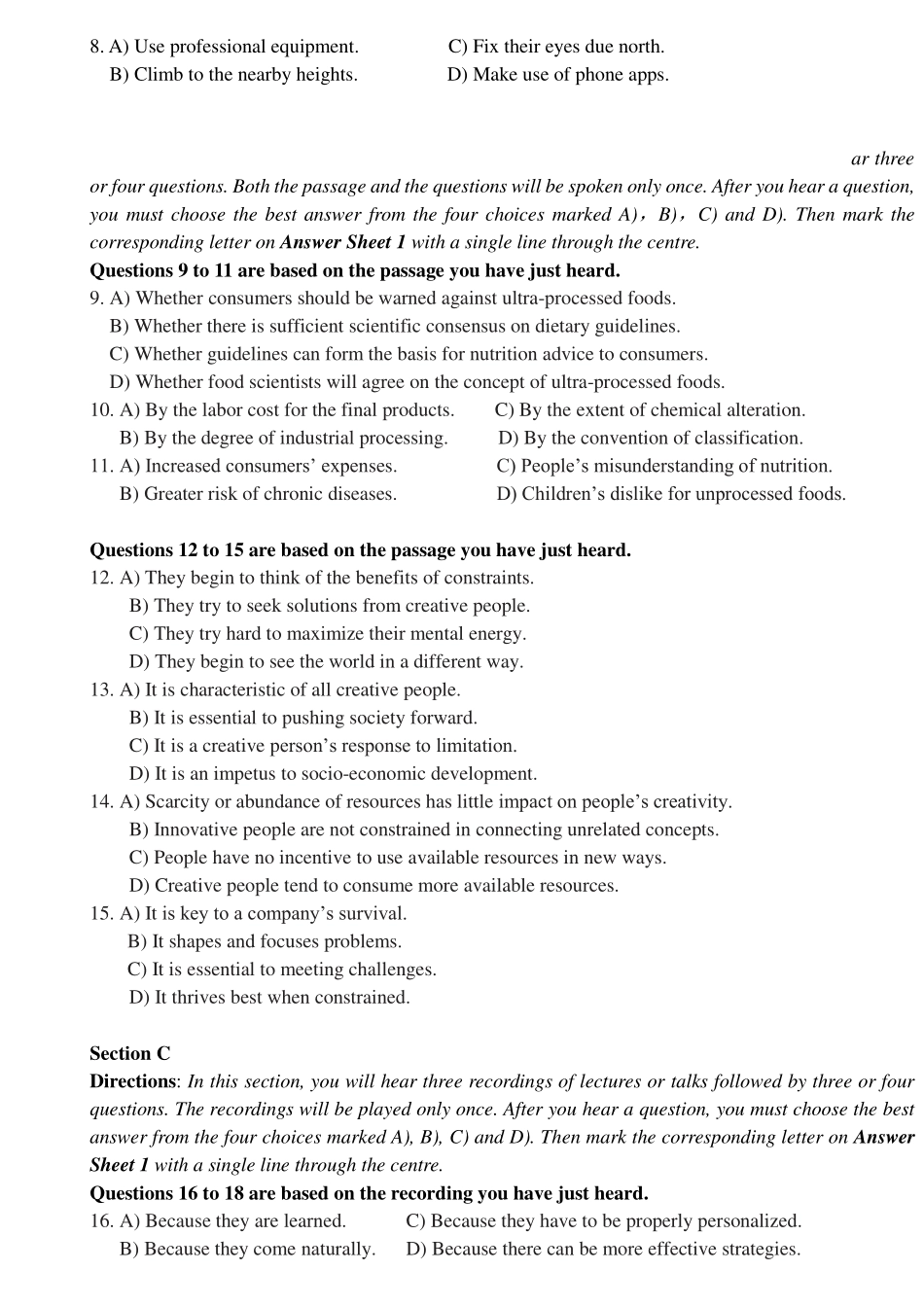 2024年06月大学英语六级考试真题(第1套).pdf_第2页