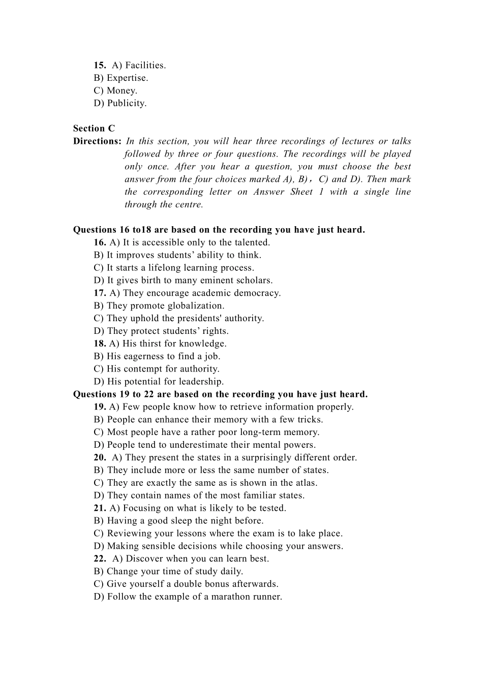 卷一 2017年6月英语六级真题及答案.pdf_第3页