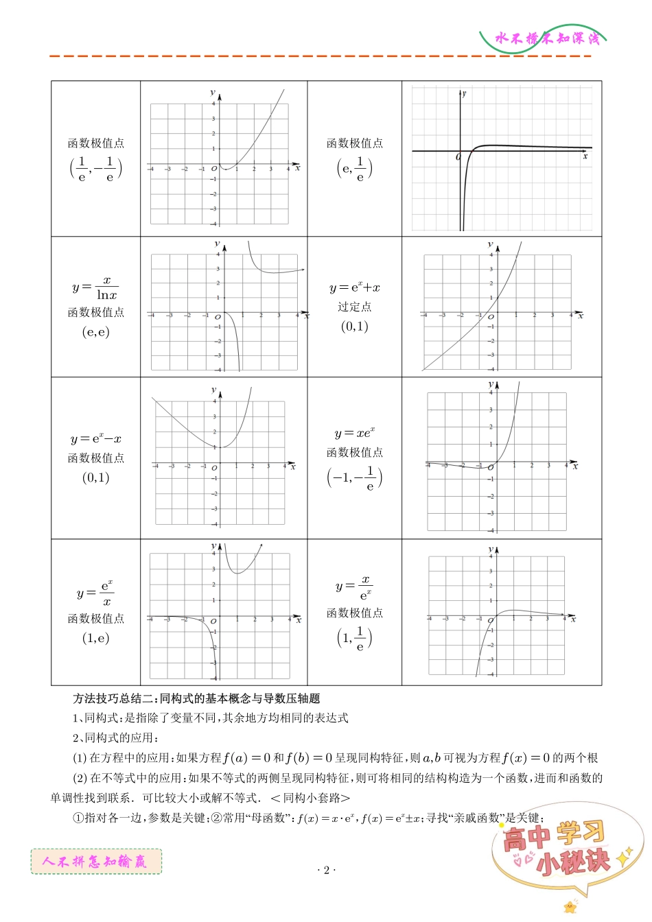 朗博同构、双元同构、指对同构与二次同构问题(学生版).pdf_第2页