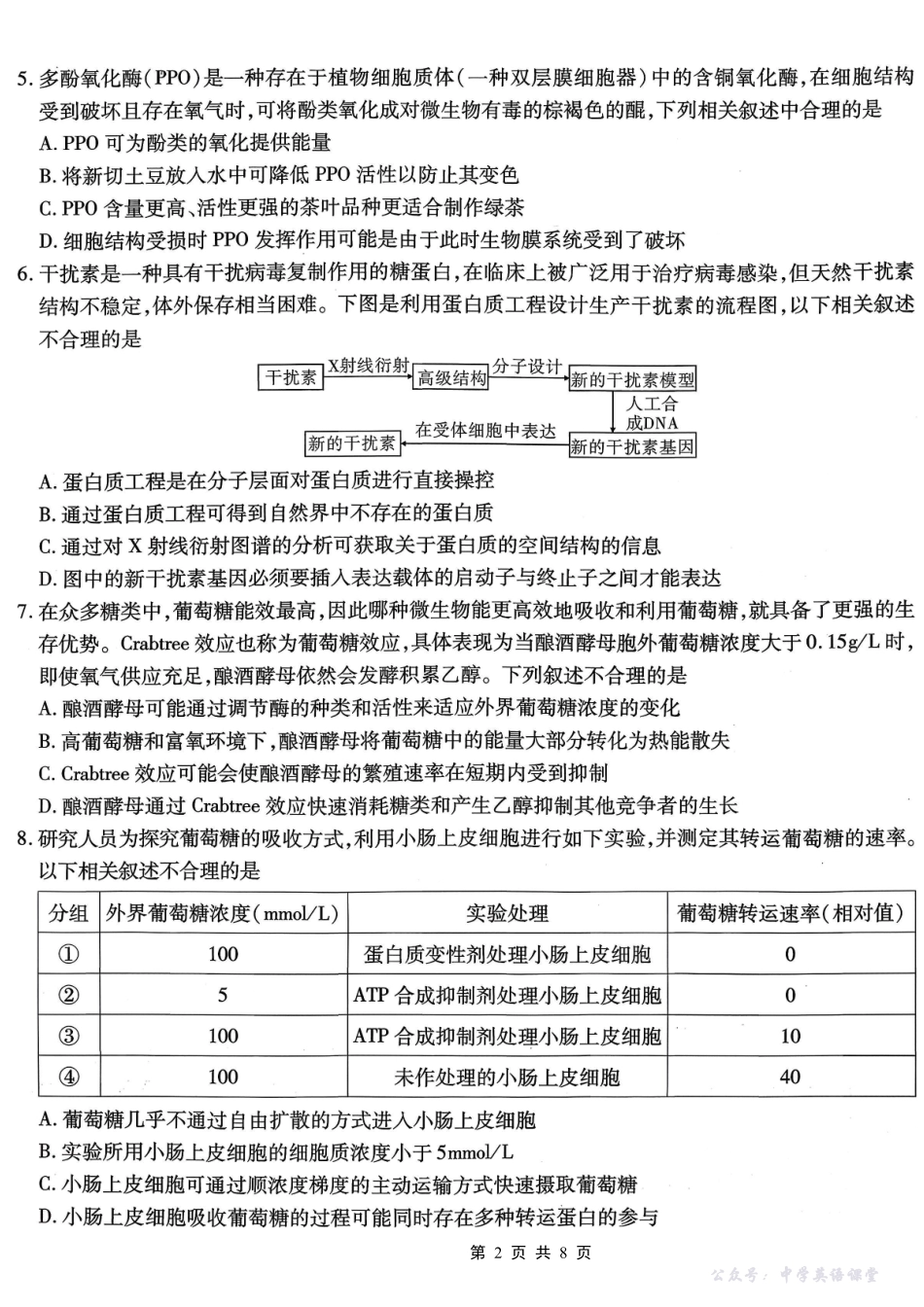 南开中学高2026届高三第二次质量检测生物.pdf_第2页
