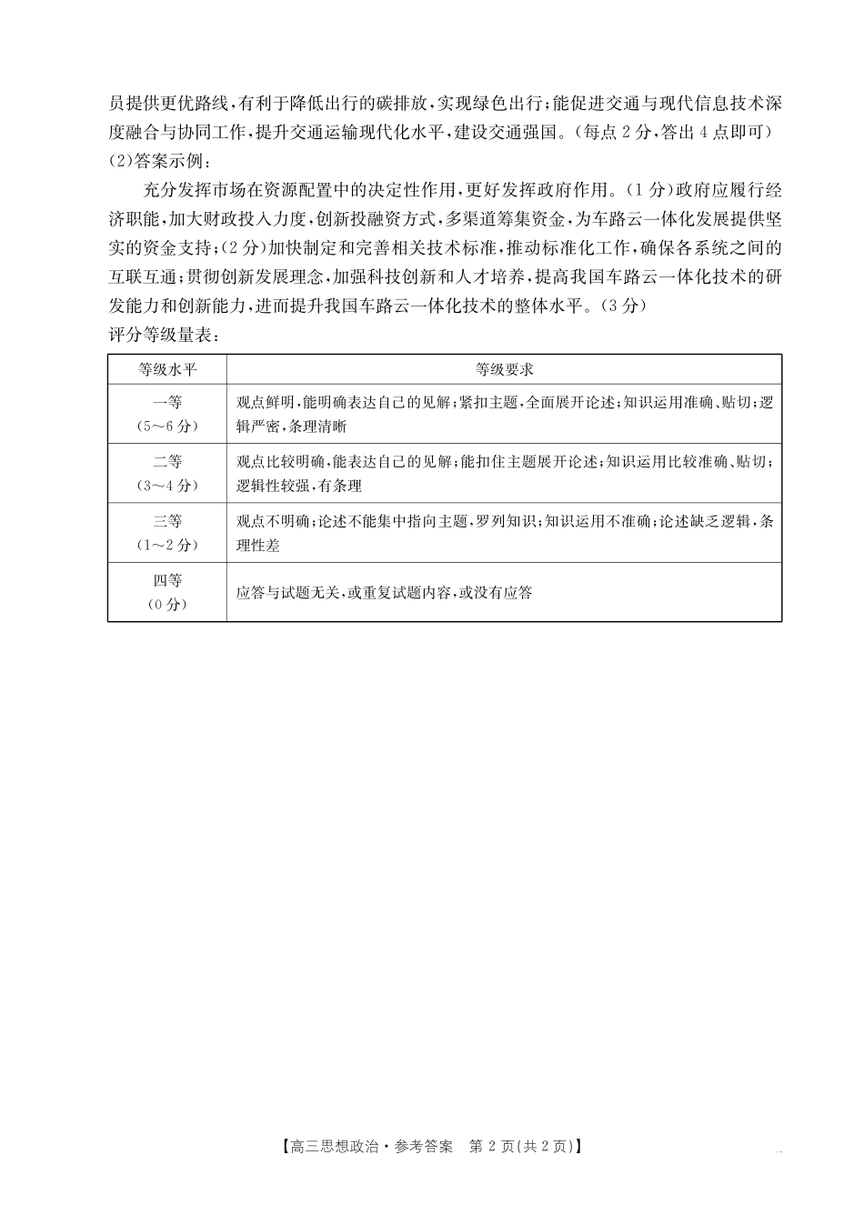 青海省金太阳2024-2025学年高三上学期11月联考（11.21-11.22）政治试卷答案.pdf_第2页