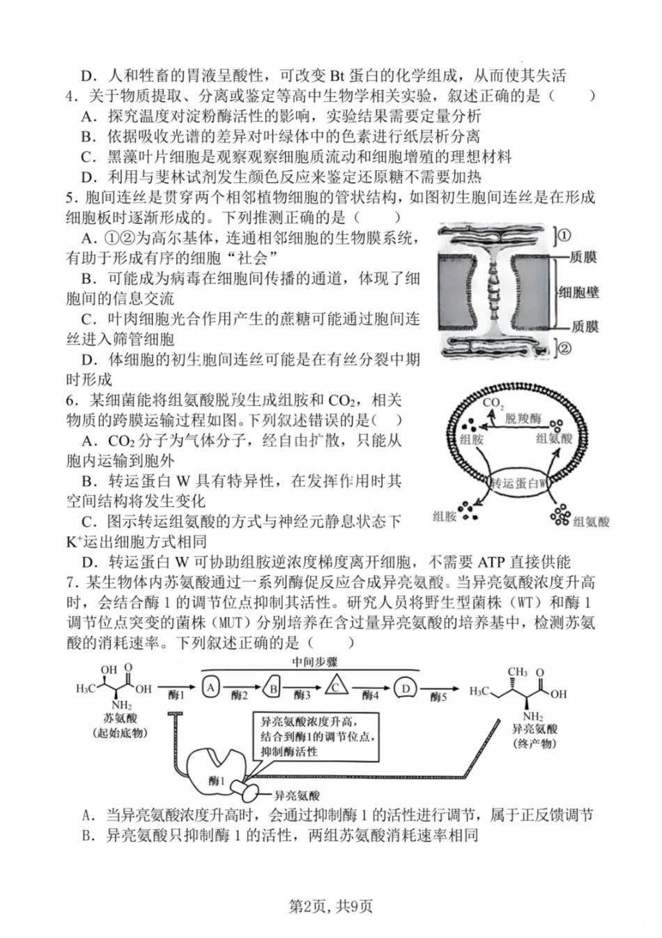 生物试卷+答案重庆市第十一中学2026届高三第二次质量监测(9.28-9.29).pdf_第2页