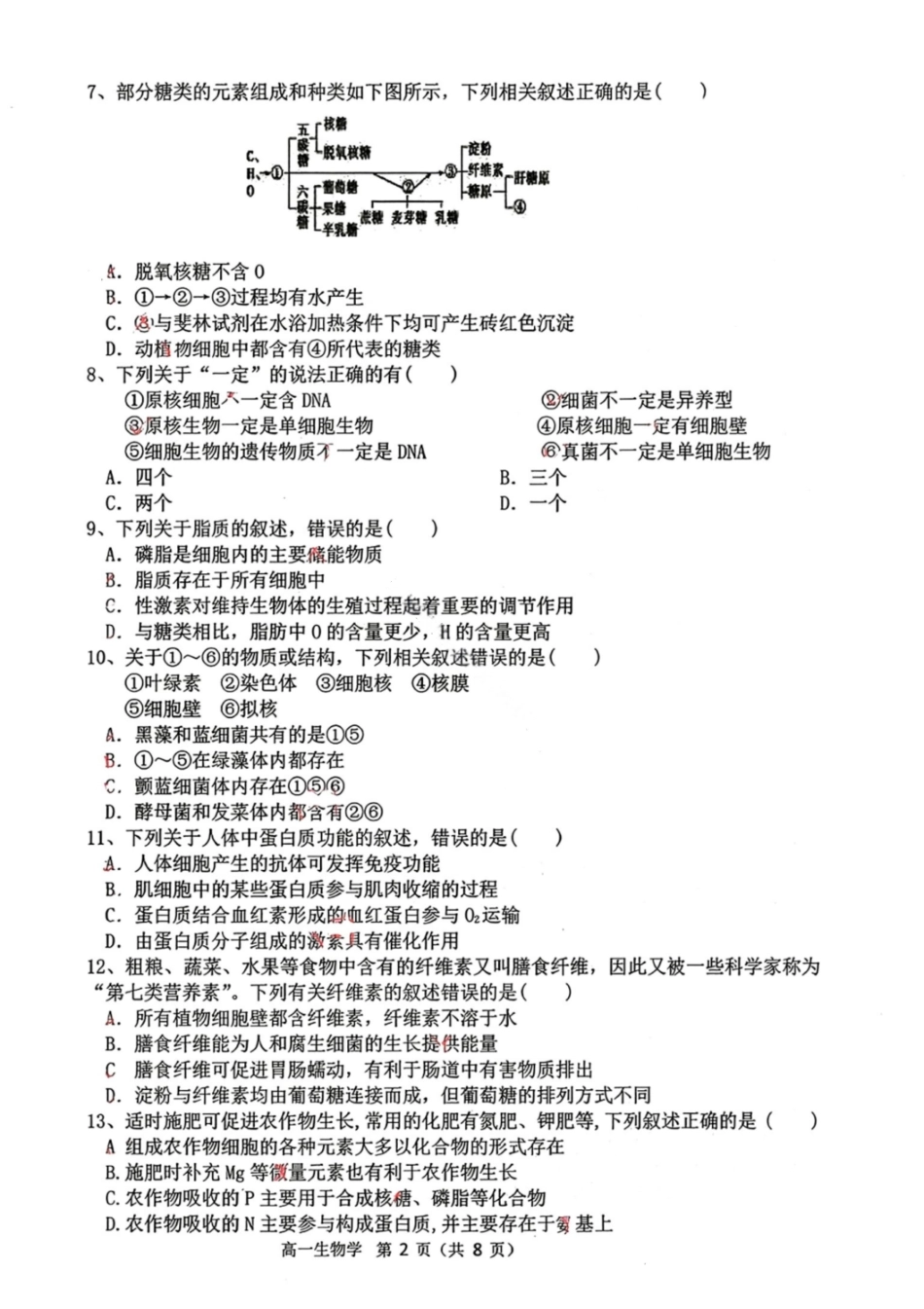 生物试题卷+答案【黑吉辽蒙卷】【高一】辽宁省大连市滨城高中联盟2025-2026学年度上学期高一10月份考试(10.13-10.14).pdf_第2页