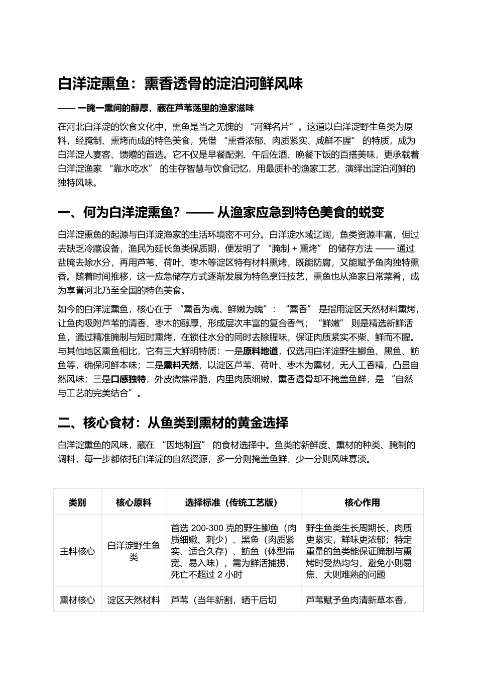 白洋淀熏鱼：熏香透骨的淀泊河鲜风味.docx_第1页