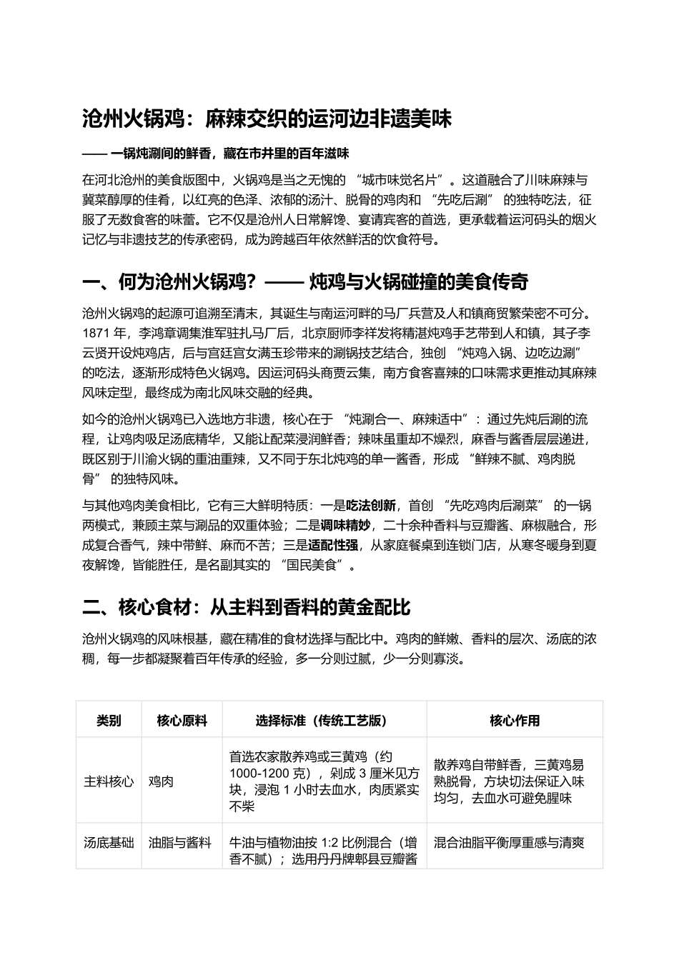 沧州火锅鸡：麻辣交织的运河边非遗美味.docx_第1页