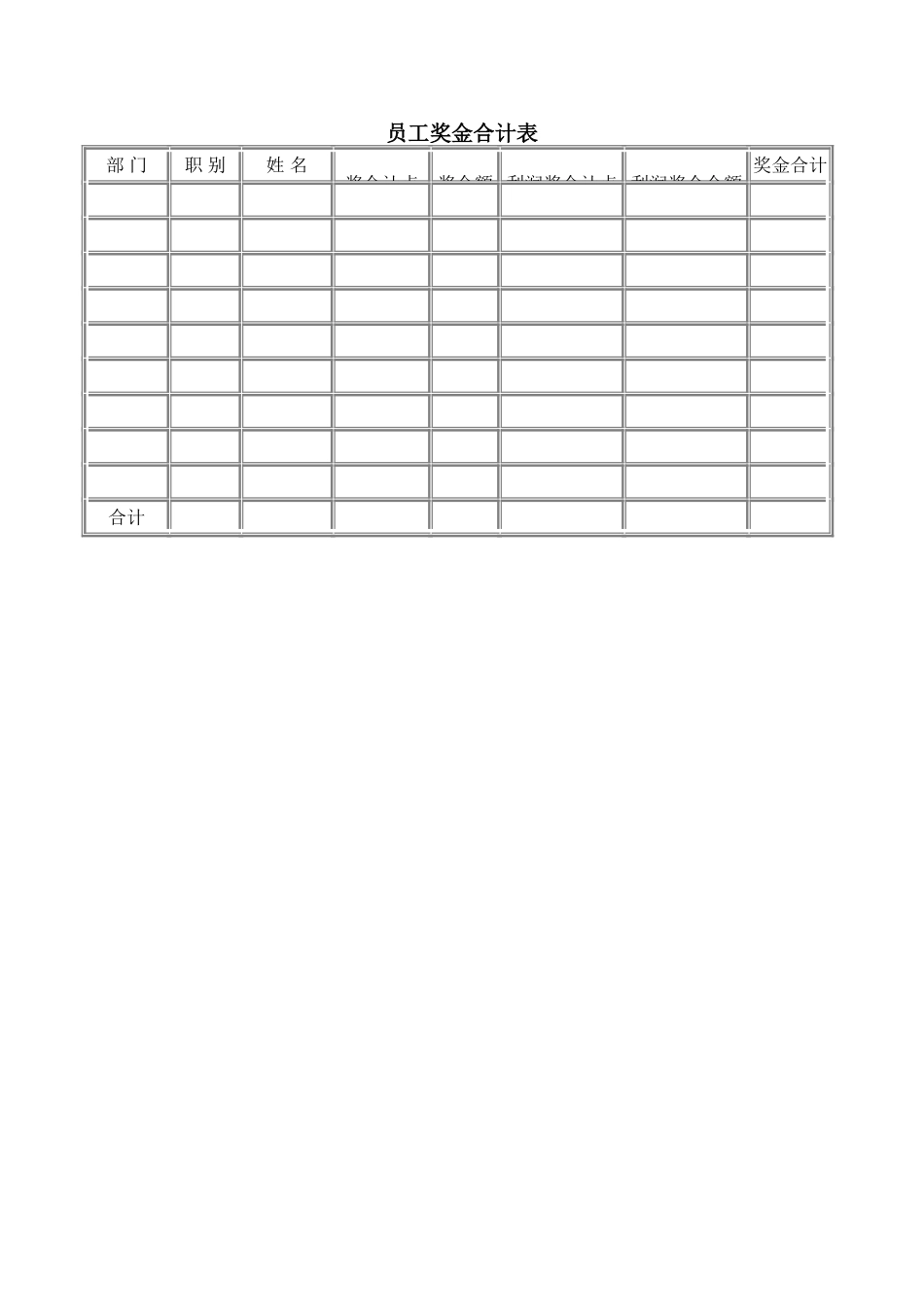 员工奖金合计表.doc_第1页