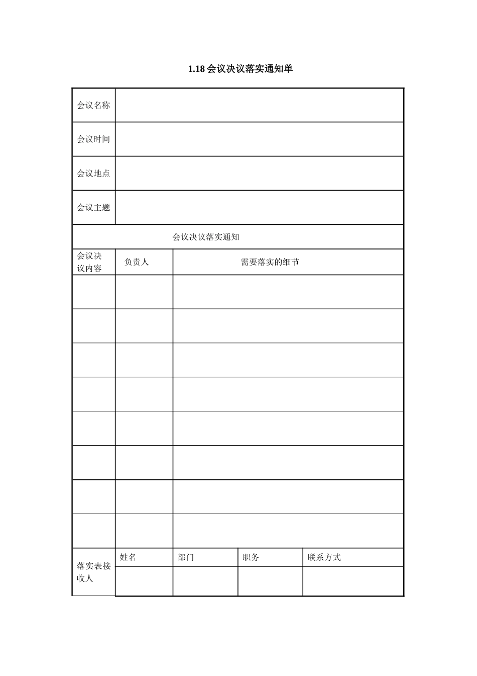 1.18会议决议落实通知单.doc_第1页