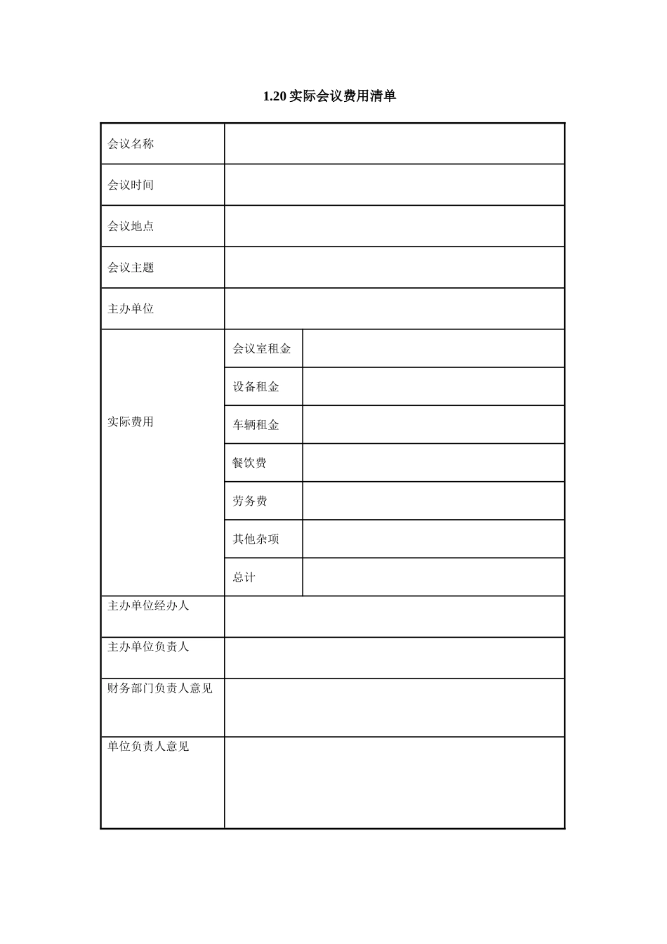 1.20实际会议费用清单.doc_第1页