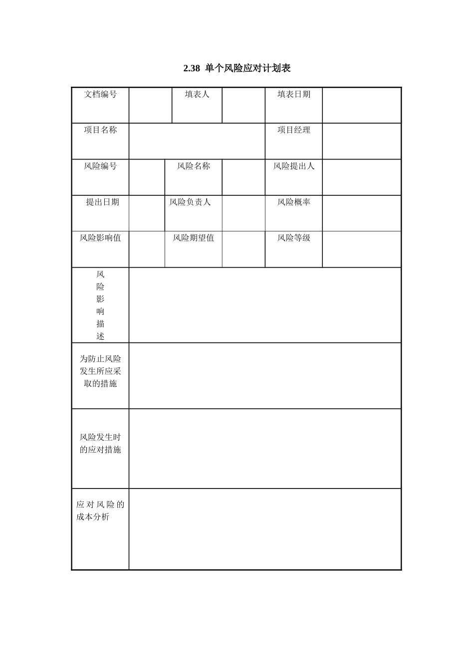 2.38 单个风险应对计划表.doc_第1页