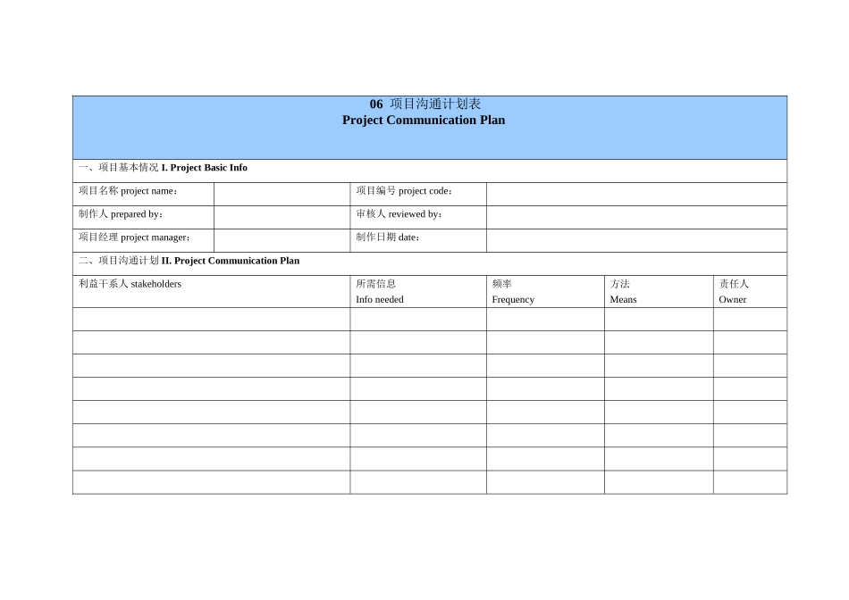 06-项目沟通计划表.doc_第1页
