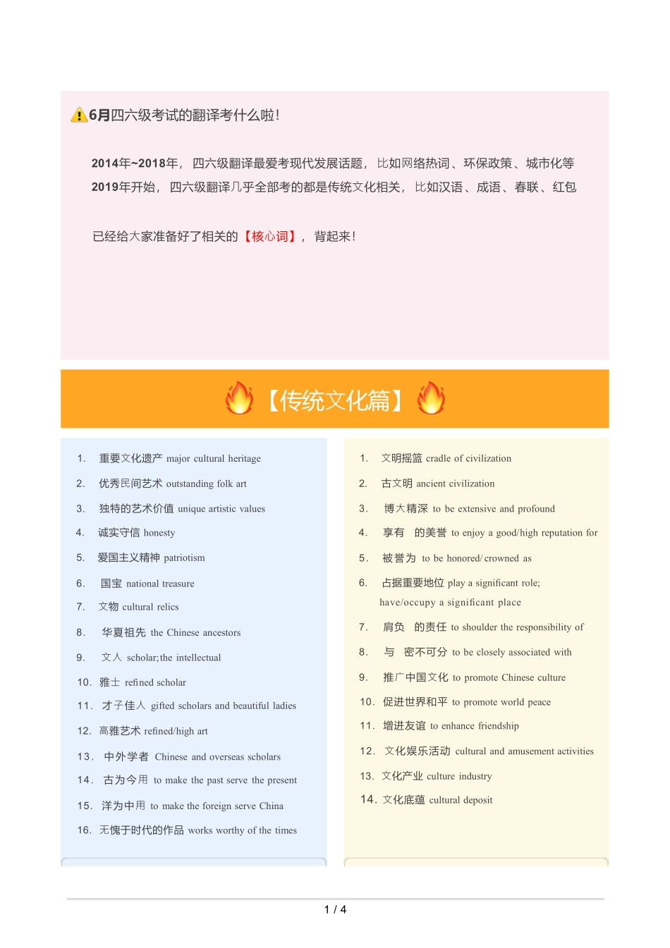 【5】单词-四六级翻译必背词汇(中国传统文化篇).pdf_第1页