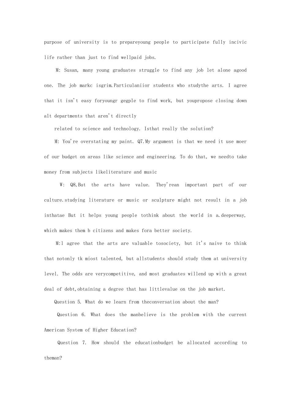 2023年6月英语六级真题及参考答案.doc_第3页