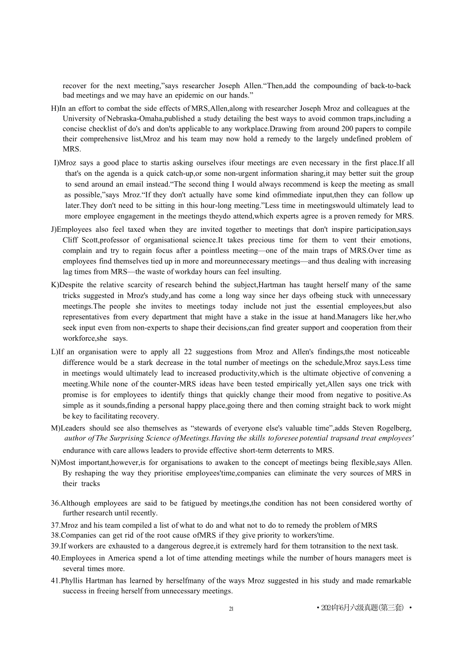 2024年6月第3套英语六级真题【可复制可搜索,打印首选】.pdf_第3页