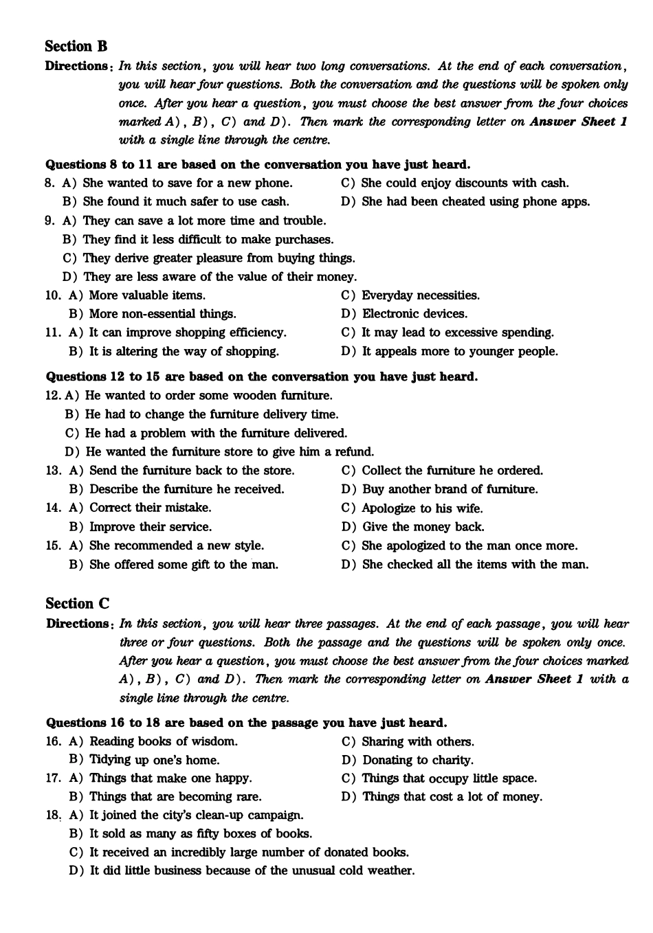 2020年09月英语四级真题第1套.pdf_第2页