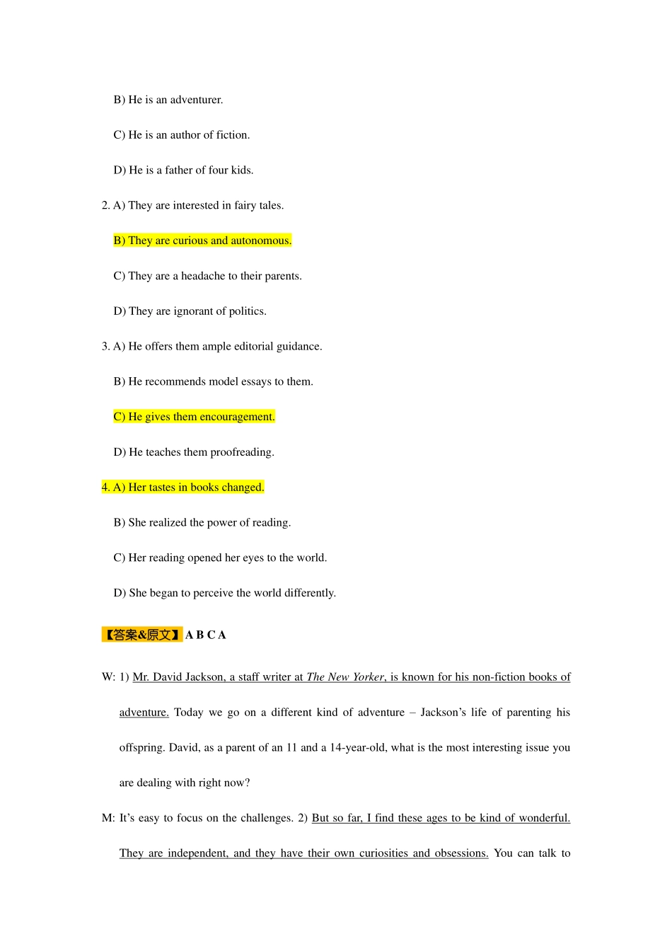 2022年6月英语六级答案(三套全).pdf_第2页