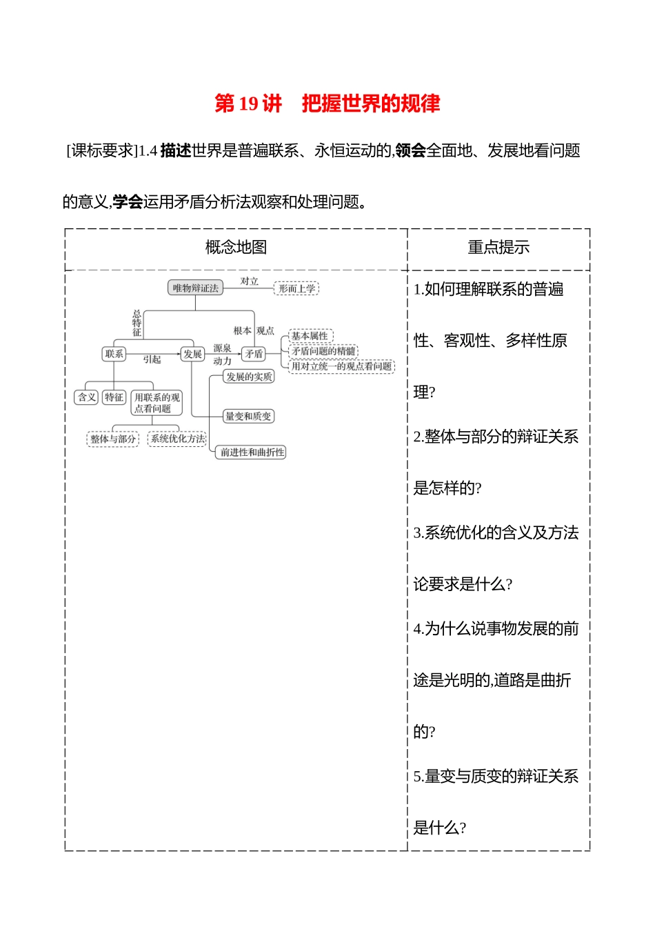 必修4第一单元第9讲把握世界的规律.docx_第1页