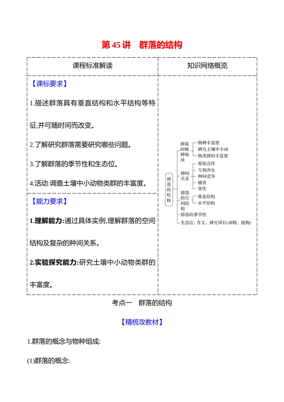 第八单元第45讲群落的结构.docx_第1页