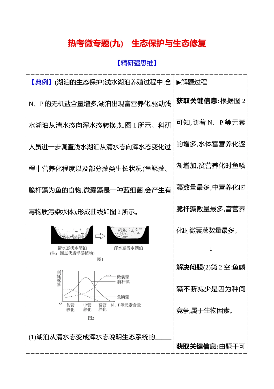 第八单元热考微专题(九)生态保护与生态修复.docx_第1页