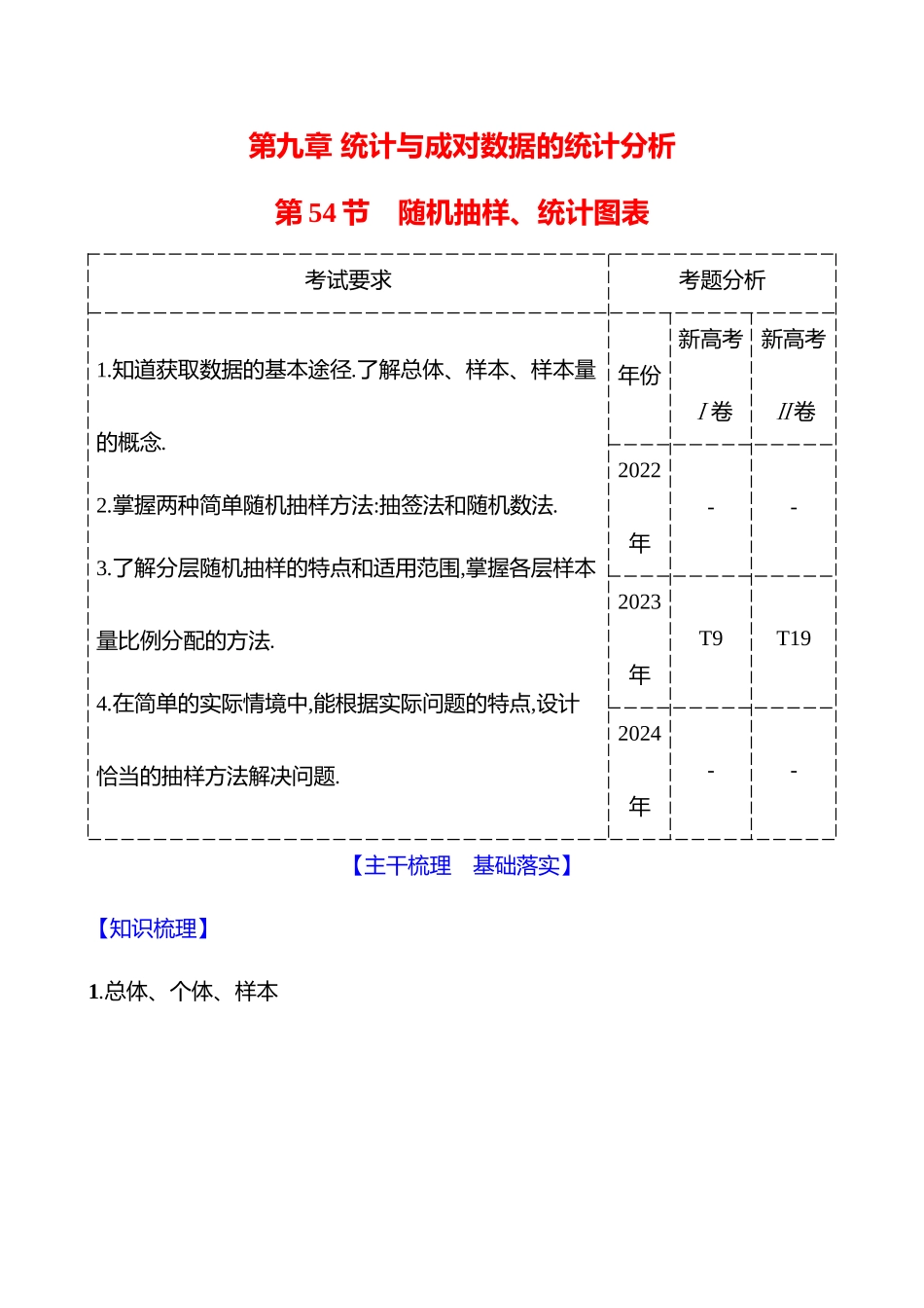 第九章第54节随机抽样、统计图表.docx_第1页