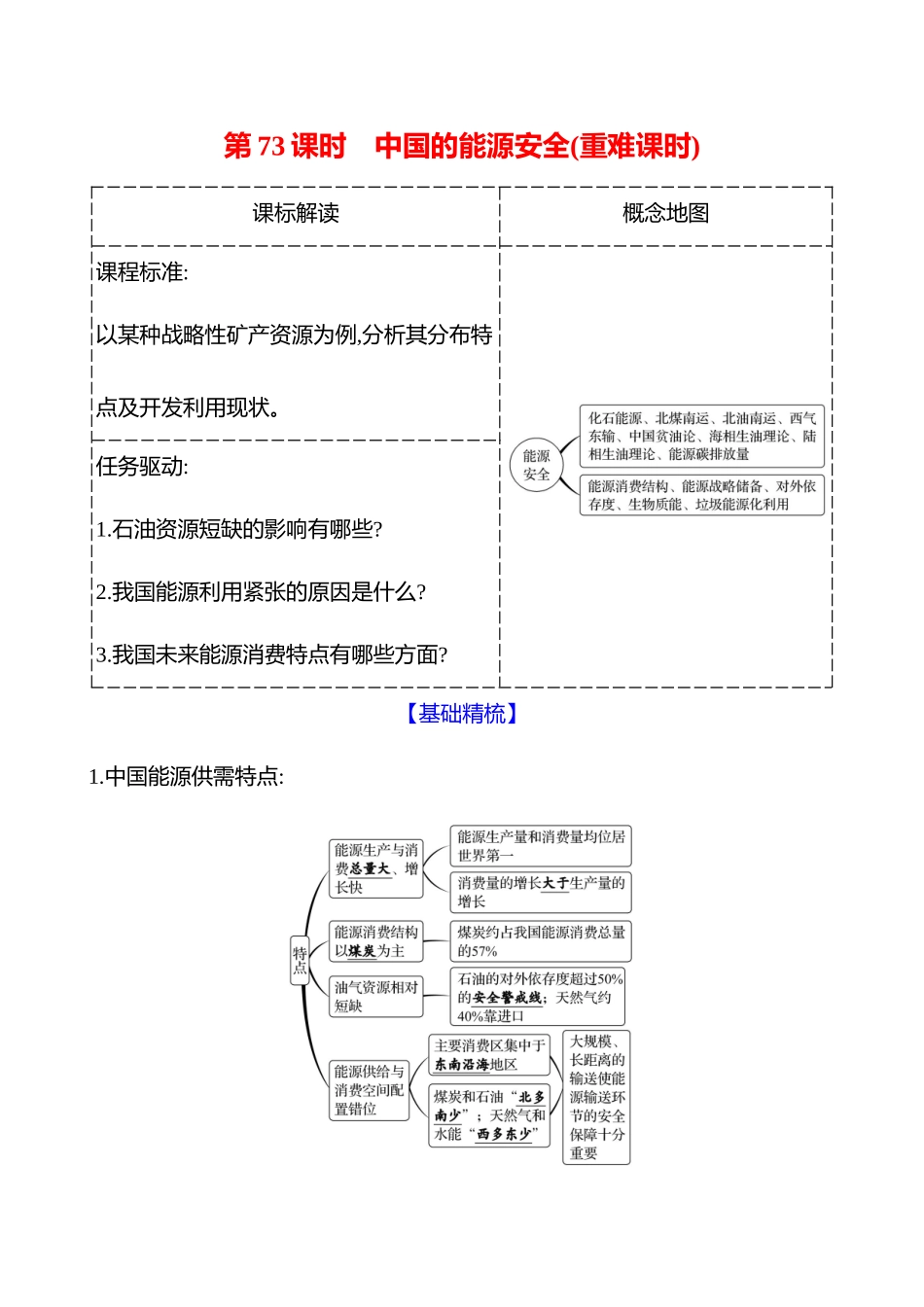 第十六章第73课时中国的能源安全(重难课时).docx_第1页