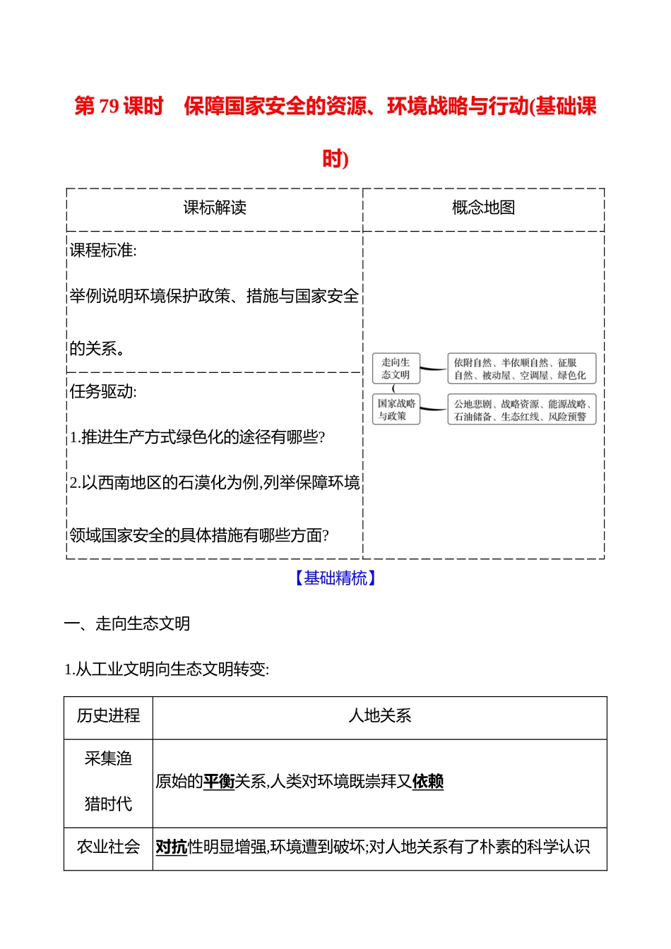 第十七章第79课时保障国家安全的资源、环境战略与行动(基础课时).docx_第1页