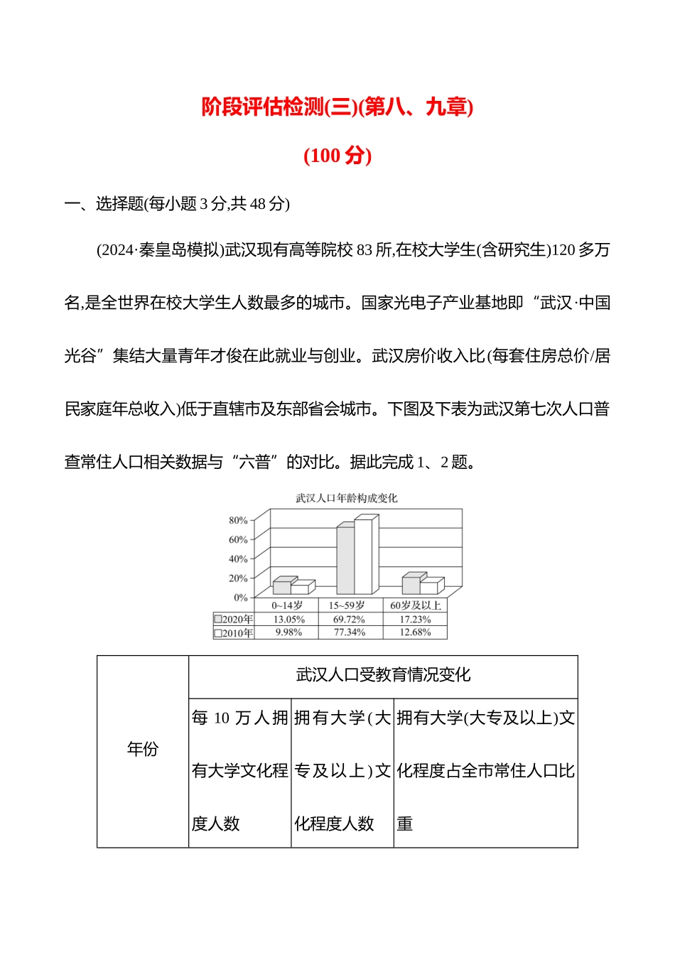 阶段评估检测(三)(第八、九章).docx_第1页