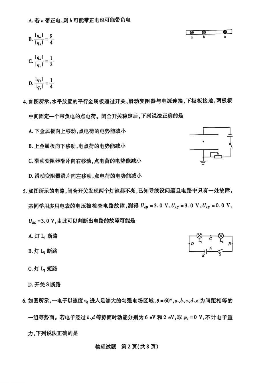 物理-河南省南阳市六校2024-2025学年高二上学期10月期中考试.pdf_第2页